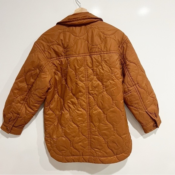 Madewell Airpuff Shirt Jacket in Orange Brown - Picture 5 of 13